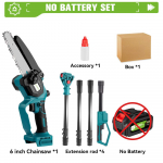 ONEGREEN 4500W 6-tolline harjadeta teleskoopvarrega elektrisaag 205CM Laetav aianduse elektrit&ouml;&ouml;riist 18V akule Without Battery