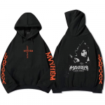 Kapuutsiga pulloverid Lady Gaga Mayhem Album Graafilised kapuutsid Hip Hop Unisex T&auml;navar&otilde;ivad, pikkade varrukatega Meeste Pusad Tr&uuml;ki kapuuts M