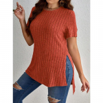 YYFS naistemood vabaaja suve kevade &uuml;hev&auml;rvilise tr&uuml;kiga l&uuml;hikeste varrukatega O-kaelusega pluusid ja s&auml;rgid XL