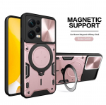 Xiaomi Redmi Note 12 Pro 5G &uuml;mbrise metallist r&otilde;nga magnethoidikuga armor telefoni&uuml;mbris Redmi Note 12 Pro jaoks + pluss objektiivi kaitsekate For Redmi Note 12 4G lilla