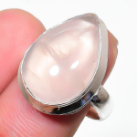 Rose Quartz Handmade 925 Sterling Silver Jewelry Ring Size 6.5 e8a15