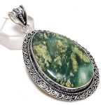 Natural Chrysoprase Gemstone 925 Sterling Silver Jewelry Pendant 2.72 t5t26