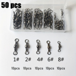 1 komplekt / 50 tk 5 suuruses kiire konksu &uuml;hendus, Luya p&uuml;&uuml;givahendid v&auml;ikesed tarvikud, kalastusvarustuse tarvikud 50pcs