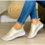 S&uuml;gisesed suuremate m&otilde;&otilde;tudega &uuml;marate ninadega madalad kingad naistele Moodsad slip-on vabaajajalatsid Mustad tossud Jalatsid Zapatillas Mujer 36 kuld