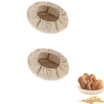 2 tk K&uuml;psetustainast korvi kattevooder Leivakaitse korvi vooder Banneton korvi vooder Ovaalne linane juuretisega bannetonriie k&uuml;psetamiseks