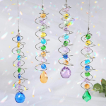 4 tk Crystal P&auml;ikesep&uuml;&uuml;djad siseakendele Rippuvad Dekoratiivsed Kristallid Kuulprisma &Otilde;ue ja aeda Koduses Pulmapeo Autopeegli Dekoor 4pcs mitmev&auml;rviline