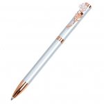 Metallist pastapliiats poleeritud sisset&otilde;mmatav sileda kirjatarbed armsad kunstp&auml;rliga virsiku&otilde;ie klambriga kirjutuspliiats koolitarbed h&otilde;be