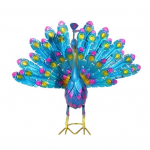 Metallist Paabulinnu Kuju Aia Kaunistus Paabulinnu Skulptuur V&auml;ljas Paabulind Saba Laotamas Kuju Muruplatsi Aia Kaunistuseks peacock