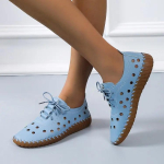 Uued Disainer Naiste Kingad Hingavad &Otilde;mmeldud Oxfordi Tossud Naiste Vabaaja Paelkinnitusega Nahast Augulised Mokassiinid Must Zapatos Para Mujeres 35 gray