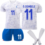 22/23 France Away Jerseys laste jalgpalli treeningkost&uuml;&uuml;mi komplekt 16 sinine