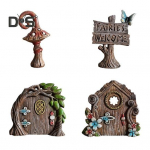 4 tk Haldjamaja Kaunistused K&auml;sitsi Maalitud Vaik Aia Kuju Veekindel UV-kindel V&auml;listingimustes Miniatuurne Figuur Hoovi Kaunistused 4pcs