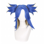 M&auml;ngu Valorant Neon Cosplay Parukas L&uuml;hike Sinine Segatud Blondi 2 Klipiga Patsid Kuumakindel S&uuml;nteetiline Juuksed Rollim&auml;ngu Parukad + Parukakate One Size