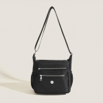 Veekindel, mitmekihiline, lihtne, kerge, multifunktsionaalne emakott, nailonkott, &uuml;he &otilde;la crossbody kott naistele must
