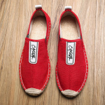 Linased Meeste vabaajajalatsid Loaferid Meeste Lamedad Kudumine Kalurijalatsid Meeste K&auml;sitsi valmistatud Jalatsid Espadrillid Elegantsed s&otilde;idujalatsid Meeste 38 punane