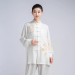 Tai Chi riided naistele esinemiseks Tai Chi treeningriided kevad Hiina stiil Tangi &uuml;likond tikand XXL valge