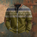 Meeste Retro Casual gradienttr&uuml;kiga kampsun S