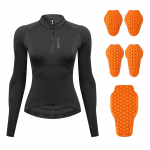 WOSAWE Women CE Certified Rider's Clothing Riding Windproof Back Protector Shoulder and Elbow Protectors Removable Soft Protector Motorcycle Jacket S