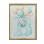 Plakat Litera B Z Balonami Plakat Litera B Z Balonami, 50X70 Cm, Rama Aluminiowa Czarna, Papier Matowy 230 Gsm 54