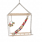 Linnuredeli kiikm&auml;nguasi Puidust mitmev&auml;rviliste helmestega Papagoi rippuv kiikm&auml;nguasi Tarvikud lemmiklinnupuuri jaoks