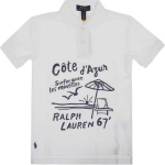 Polo Ralph Lauren Polo S&auml;rgiga Sloganitr&uuml;kiga Laste Topp Valge 323936130-001 M
