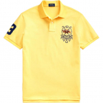 Polo Ralph Lauren Logo tikitud vertikaalse n&ouml;&ouml;pidega kitsa l&otilde;ikega l&uuml;hikeste varrukatega polo s&auml;rk meestele Polo s&auml;rgid Kollane MNPOKNI1N820590-730 XXL