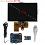5-tollise 800*480 LCD-ekraani kuvarikontrolleri juhtjuhtpaneel Digitaalne puuteekraan Mini HDMI-&uuml;hilduv Kaasaskantav puuteekraan