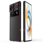 For ZTE nubia Z70 Ultra 5G Bumper Case Metal Frame Phone Cover with Camera Lens Guard Black/Red