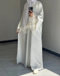Loriya2025 Patchwork pitsist abaya kleit LR1017 L valge