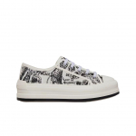 (w) Dior Walk'n'dior Platvormiga Tennised Puuvillased Tikitud Pariisi Kaardi Mustriga Valge Must EU 34.5W
