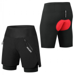 WOSAWE Unisex Mountain Road Bike Stretchy Skin Friendly Comfortable Foam Padded Lined 2-in-1 Mountain Cycling Shorts 3XL