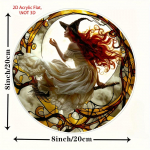 2D Lame Taevan&otilde;id Akr&uuml;&uuml;l Tolline &Uuml;mmargune Vanaaegne Halloweeni Kaunistus - V&auml;lis-/Sisekaunistus Akendele, Verandadele, Seintele, Halloweeni Kaunistused 8X8 inches (20cmx20cm)