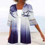 Naiste vaba vabaaja kardigan, tr&uuml;kitud poolvarrukatega pitss&auml;rgi pealismantel XXL