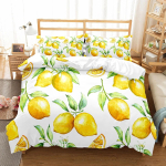Sidruni tekikott Komplekt V&auml;rske Puuvilja Muster Tekikott Kahekohaline &Uuml;hekohaline Kuninglik Suurus Lastele Teismelistele T&auml;iskasvanutele Voodipesu Komplekt Tekikott 70x133cm yellow