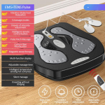 Vibreeriv Jalamassaazhiseade Soojendusega, Kaugjuhtimispuldiga, Reguleeritava Kiirusega Elektriline Masseerija Vereringe, Tallafastsiidi, Valu Leevendamiseks EU Plug must