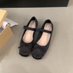 Moodne Bailamos Br&auml;nd Luksuslik Satiin Siid Balleti Kingad Naistele Klassikalised Ruudukujulise Varba Kaelapael Elastsusriba Ballerina Korterid Daamide Pehmed Loaferid M 35 must