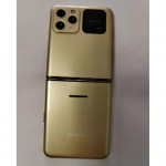 Uus klapiga mobiiltelefon 4 SIM-kaardiga kiirvalik maagiline h&auml;&auml;l LED-taskulamp MP3 FM-raadio 2,4 HD-ekraan 2G GSM lukustamata mobiiltelefon kuld