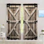 2 tk heleda puidus&uuml;&uuml;ga tr&uuml;kitud kardinat, torutaskuga kardinad 42*84, kodu kaunistamine, toa kaunistamine 29Wx64L(75x166CM)x2