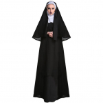 Halloweeni nunna ja preestri kost&uuml;&uuml;m, M-XL - L&auml;his-Ida esinemisriietus XL