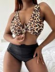 Naiste suures suuruses bikiinid uued suures suuruses paksud Mm seksikas leopardis&otilde;lmega poolitatud ujumistrikoo DM436 3XL