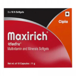 Cipla Maxirich Igap&auml;evane Multivitamiin Pehmekapslid 10 kapslit Tugevdab Energiat Immuunsust Tulemuslikkust