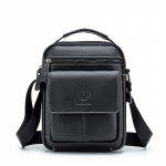 Meeste &uuml;he&otilde;laline kott, Crossbody kott, Meeste ehtsast nahast v&auml;ike meesterahva kott must
