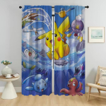 P-pokemones Kodu Interj&ouml;&ouml;ri Kardinad Kaamera Kardinad Lastetoa Akna Kardin Toale 2 Paneeli Varjud Halloweeni Dekoratsioon W96xH137cmx2pcs-CL