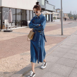 Kitsas, Valge ja Mitmek&uuml;lgne Disain, V&auml;ike Hongkongi Retro Denim Kleit 2XL sinine