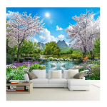 Mural 3D Loodusmaastik Tapeet Luigej&auml;rv Seinakate Elutuba Magamistuba Kodu Kaunistus Seinamaaling Freskod 200 cm(W) x 140 cm(H)