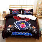 Scania Veoki Logo Voodipesukomplekt Poisid T&uuml;drukud &Uuml;hekohaline Kuninganna Suurus Tekikott Padjap&uuml;&uuml;r Voodi Lapsed T&auml;iskasvanud Mood Kodutekstiil AU Single 140x210cm