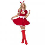 Naiste j&otilde;ulud K&uuml;&uuml;likuk&otilde;rvadega J&auml;nku Kleit Sokid T&auml;iskasvanud Uusaasta Pidu Halloween Rollim&auml;ng Riietumine Cosplay Kost&uuml;&uuml;m S punane