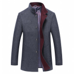 S&uuml;gis- ja talvine meeste villane mantel Villane jakk Meeste sile villane meeste mantel 4XL must