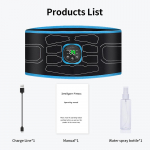 EMS k&otilde;hu toniseeriv rihm elektriline lihasstimuleeriv lihaste tooner Kaasaskantav fitness-massaažiseade v&ouml;&ouml;koha treener Keha salendav vormimine