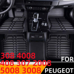 Sinjayer 3D Custom Fit veekindlad auto p&otilde;randamatid ees ja taga FloorLiner vaibamatt Peugeot 308 408 307 2008 5008 3008 jaoks 4008 17-19 BROWN