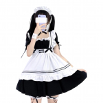 Formemory Neiu Kost&uuml;&uuml;m Cosplay Kost&uuml;&uuml;m Armsa Valge ja T&auml;iuslik Neiu Kultuurikooli Klubi ja Moe Moe Pitsi Kleidi ja Suuruse Komplekt, Algajad, Must,
